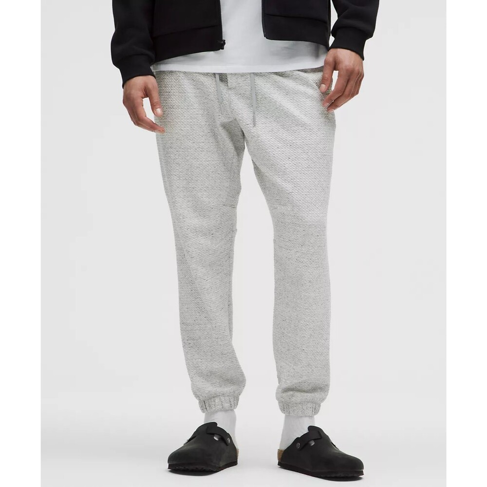 Lululemon At Ease Jogger Pants Mens L Textured Heather Gray Double-Knit M5642S